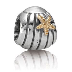 Authentic Pandora Two-Tone Seashell Charm